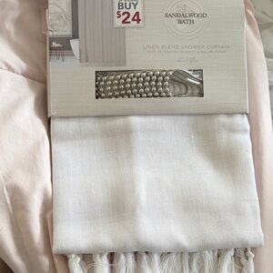 Linen Blend Shower Curtain - White